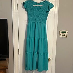 Chic Teal Midi Dress